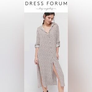 Dress Forum Cheetah Print Long Sleeve Shirt Dress